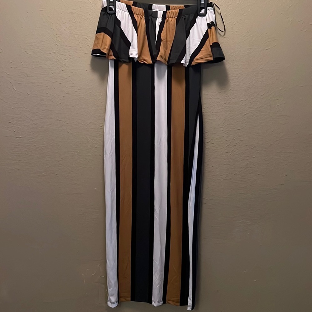 Capella multicolor ruffle crop body con dress size 1X